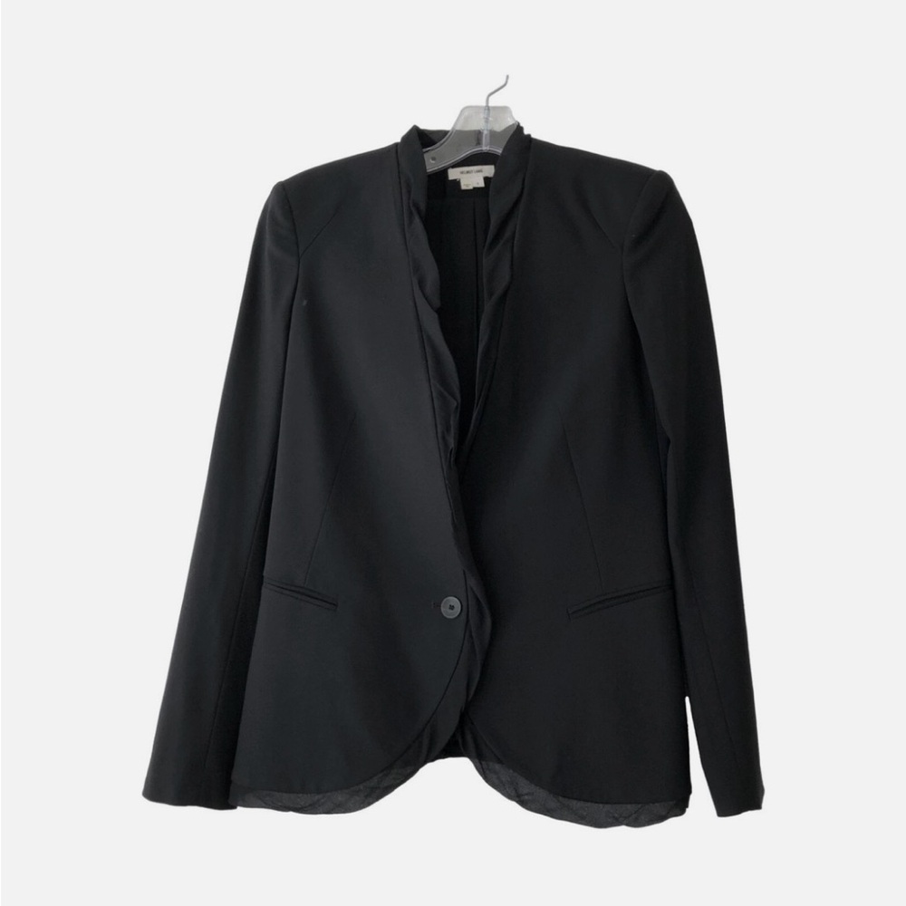 Helmut Lang Black Wool Silk Chiffon Jacket